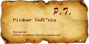 Pildner Teónia névjegykártya